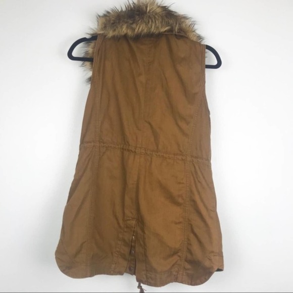 Anthropologie Hei Hei Tan Faux Fur Collar Vest - Picture 2 of 7